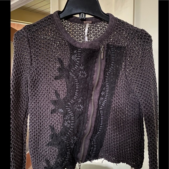Free People Sweaters - Free People for UO Crochet Moto style Cardigan